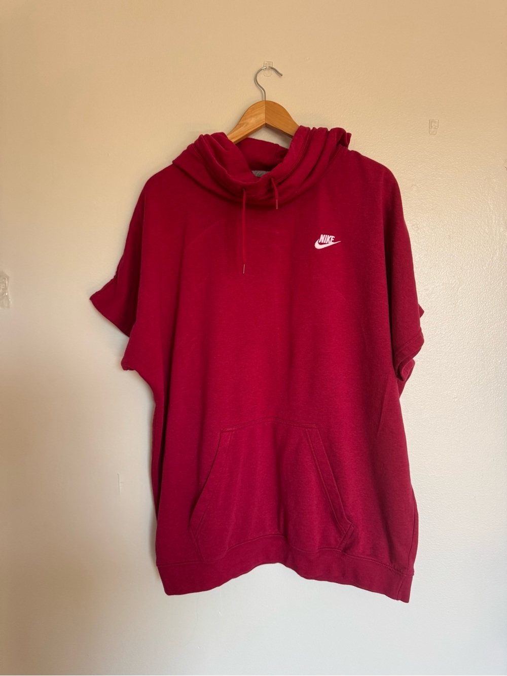 Nike Red Hooded Pullover Sweatshirt